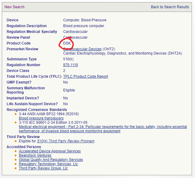 Product Classification Details